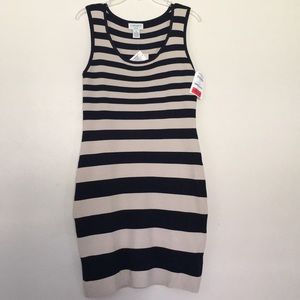Black/taupe stripe Dress